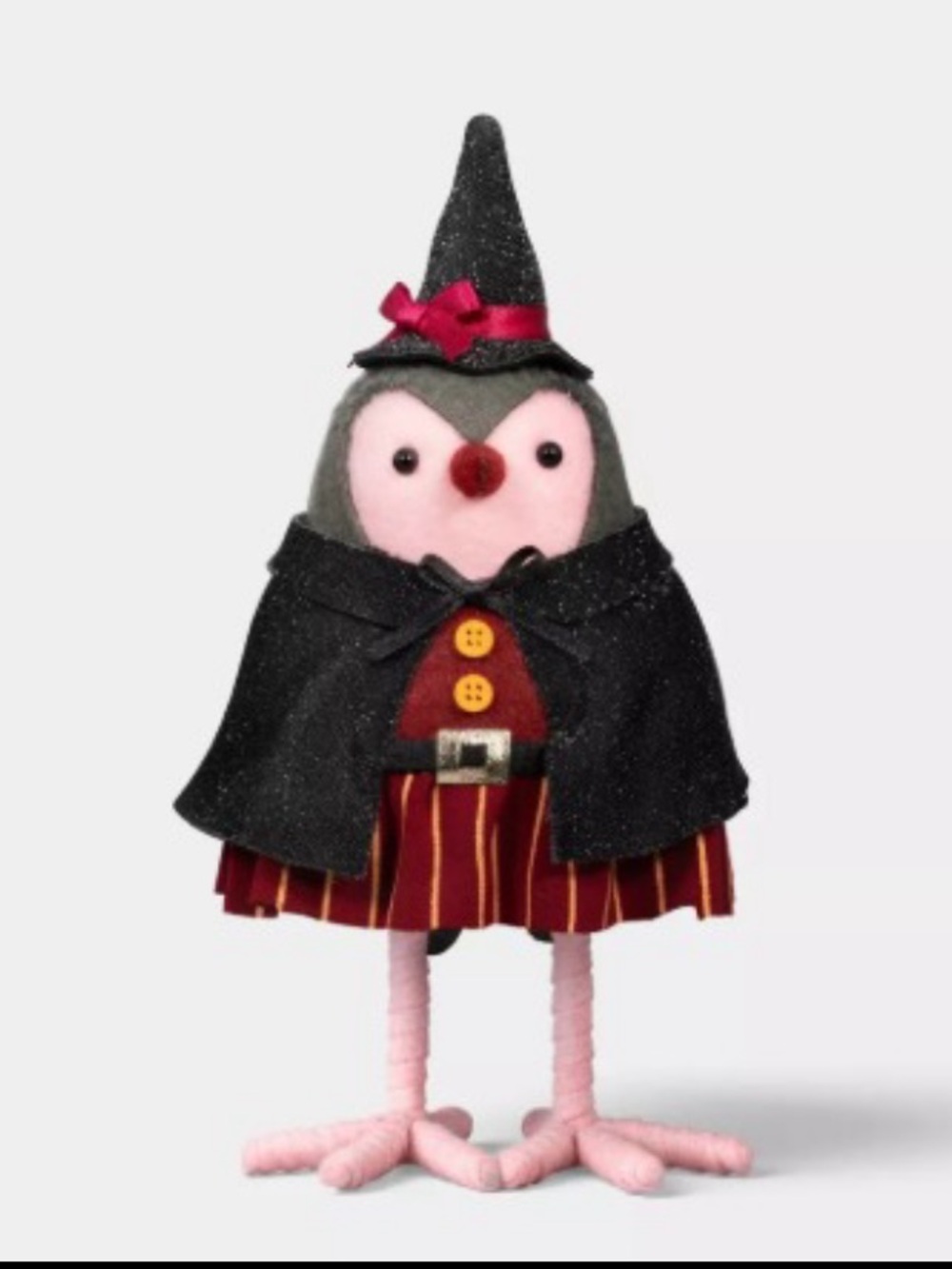 NWT Featherly Friend 'Cauldy' Witch Fabric Bird Figurine Hyde and EEK! Boutique